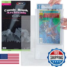 Bcw Graded Mylar Comic - Cgc Graded 2 Mil 1-1/2 Flap For Secure