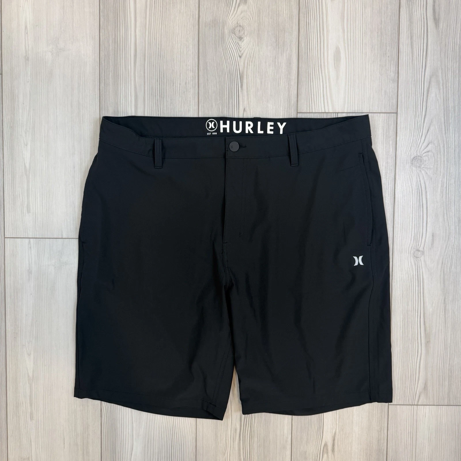 Mens Hurley Hybrid Walk Shorts Black Size 40 Quick Dry Stretch Reflective
