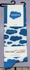 Sock Club for “Salesforce” Branded Classic Blue Cloud Custom Designed Sock