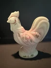 Vintage Fenton Burmese Pink Satin Glass Rooster Figurine Hand Painted Signed