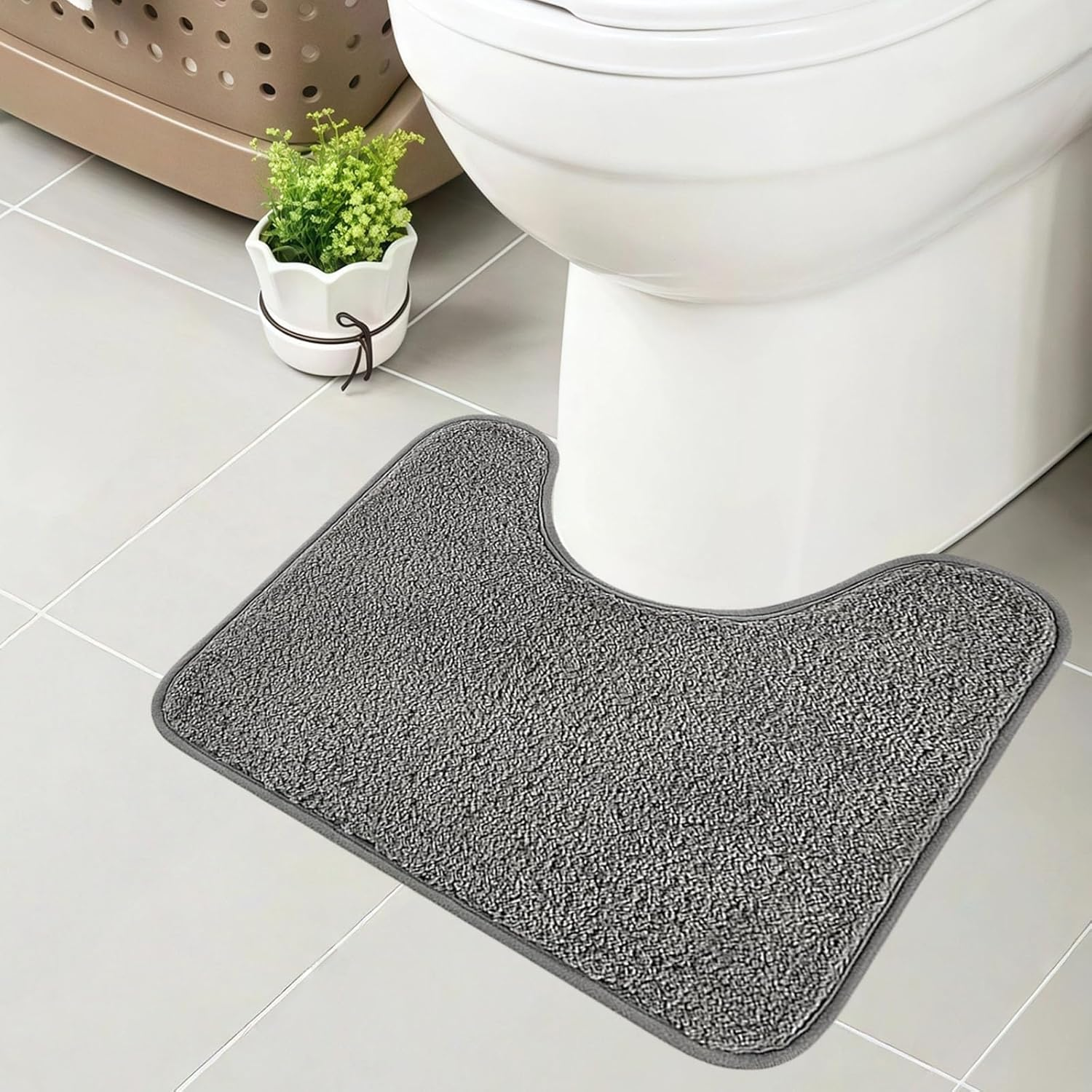 1 Piece Toilet Mats, Non-Slip Pedestal Mat for Toilet Fluffy Bathroom Pedestal M