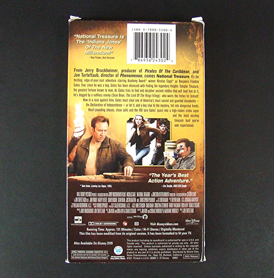 National Treasure VHS 2005 Nicolas Cage Late Release Rare OOP HTF 00s - Image 3 of 4