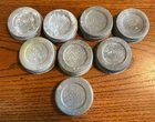 8 Regular Mouth Ball Zinc & Milk Glass Mason Canning Jar Lids Vintage