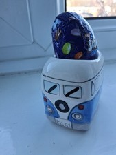VW Camper Van Egg Cup Blue Ceramic Retro Design – EGG1 Plate