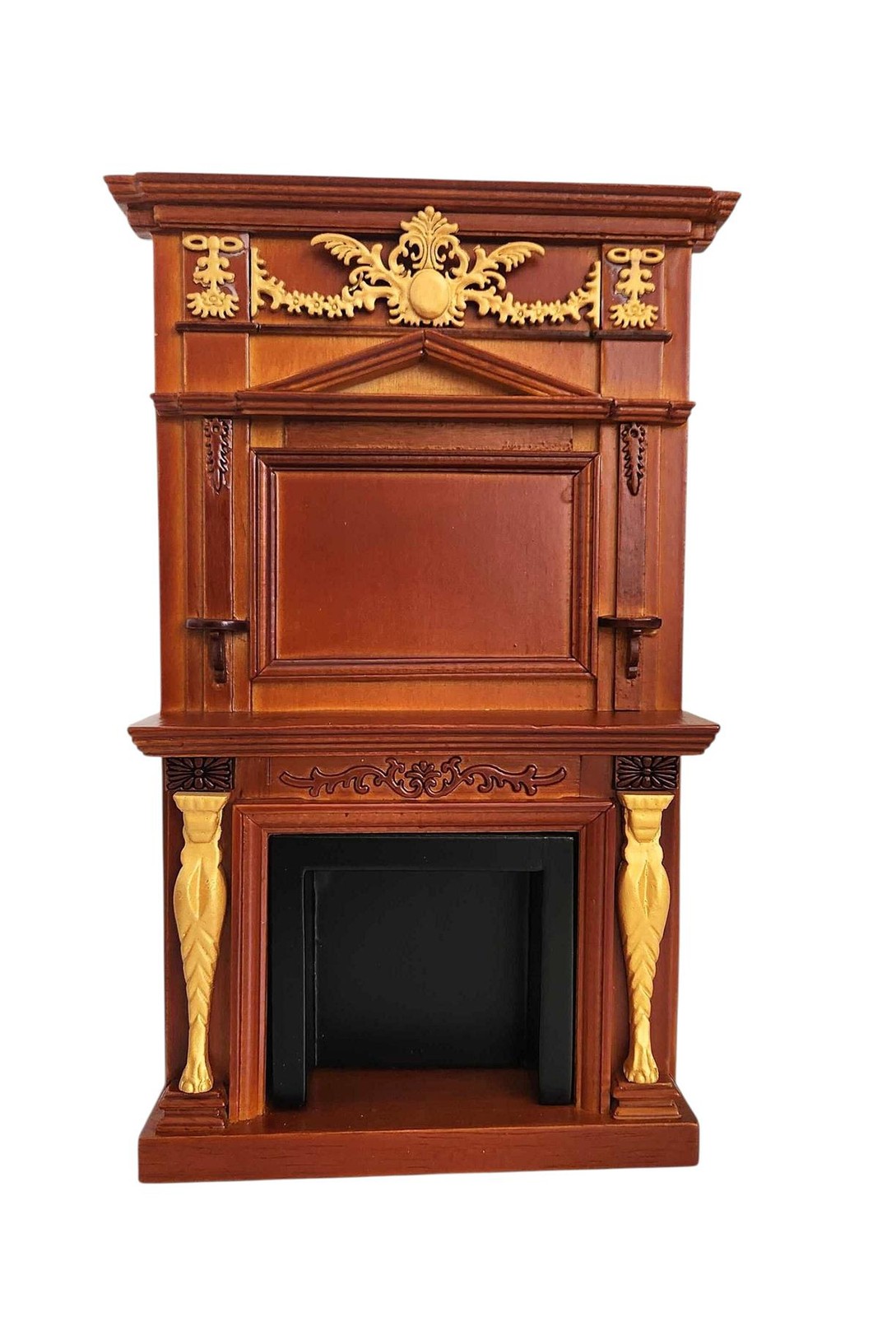 Dolls House Figurehead Fireplace Walnut Platinum Collection Furniture Miniature
