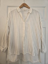 Eileen Fisher Pin Striped Shirt Ivory & Black...