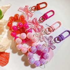 Candy Bows Lanyard Anti-Lost Beaded Bracelet For Mobile Phone Case Wrist Strap