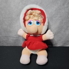 1987 Muppets Baby Miss Piggy 11" Christmas Plush Stuffed Animal - Jim Henson