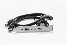 USB 2.0 Panel Mount Cable Dual Port Bulkhead Cable Male-Female 3FT