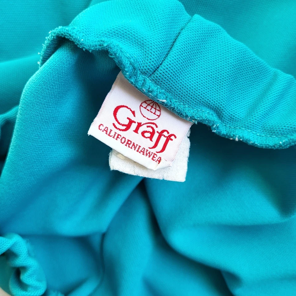 Pantalones Vintage Graff Californiawear Mujer 10 Cintura Elástica Azul Tiro Alto EE. UU. Foto 4 de 4