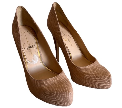 Jessica Simpson Women's Size 8.5 Tobee Platform Pump Soft Tan Color 4” Heels