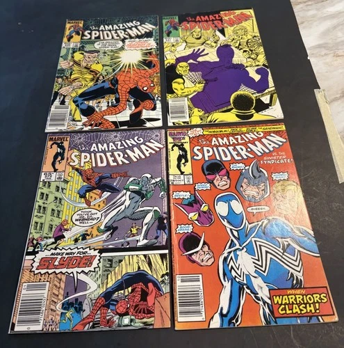Lot Of Four Amazing Spider-Man Comics. All Newsstand Copy’s. Copper Age6.0 To8.0