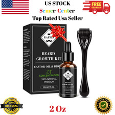 Beard Growth Kit, Beard Growth Oil 2Oz w/3 X Thickening Biotin Castor Oil
