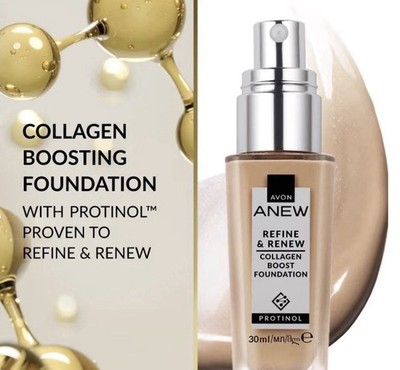 Avon Anew Refine & Renew Collagen Boost Foundation 30 ml Natural Beige 245N NEU