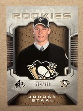 2006-07 UD SP Game-Used Authentic Rookies Jordan Staal Rookie Card /999 Penguins. rookie card picture