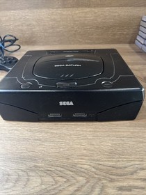 SEGA Saturn MK-80000A Black Console Complete With cables And 2 Controllers!