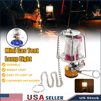#ad Outdoor Camping Gas Lantern Piezo Ignition Portable Mini Gas Tent Lamp Light $15.99