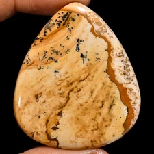 Natural Picture Jasper Pear Shape Cabochon Gemstone 78.5 Ct. 47X41X6 mm A-11888