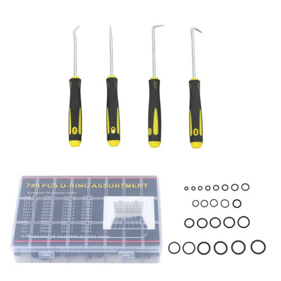 #ad 740 Pack O Rings Assortment in 24 Sizes with 4pc Tools Nitrile Rubber Oring Kit $15.67