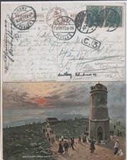 1) GERMANY  1913 - PICTURE POSTCARD BROCKEN to NIEUWE PEKELA 1913 - PERFECT