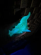 Glow in the Dark Dragon Head Resin Flat back