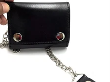 New Genuine Leather Wallet Trifold Leather Wallet Biker Wallet Chain Wallet 20
