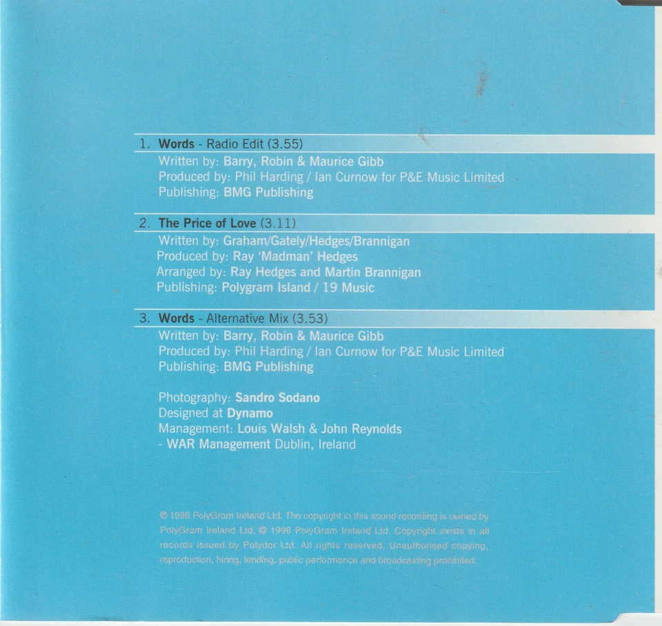 Boyzone - Words (1996) [3 Track Maxi CD] - Bild 2 von 2