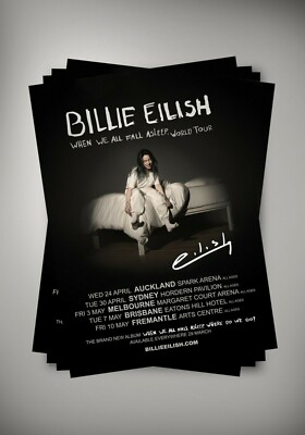 Billie Eilish Australia Tour 2019 Autographed Poster Print. | eBay