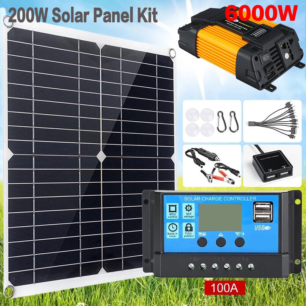 16000W Complete Solar Panel Kit Solar Power Generator 100A 1