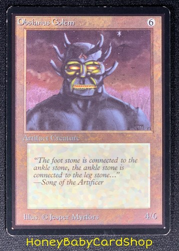 MTG Limited Edition Beta 1993 Obsianus Golem LP Card LEB Uncommon 93/94 - Picture 2 of 3