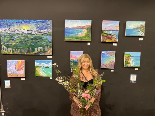Pintura al óleo original Big Sur impresionismo contemporáneo impasto bellas artes playa - Imagen 3 de 16