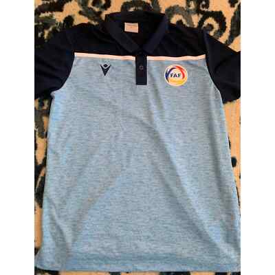 Macron Andorra football soccer polo shirt Sz L Jersey