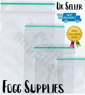 BAGGIES CLEAR ZIPPER BAGS SEAL GRIP SEAL BAGS Bulk Resealable Clear 100% REUSABLE Baggies Zip Lock *All Sizes*