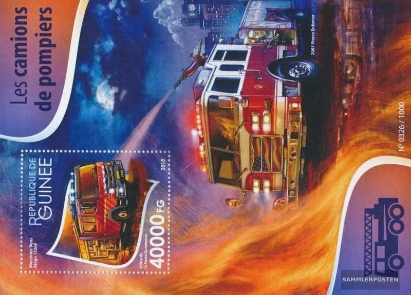Guinea Block 2589 (kompl. Ausgabe) postfrisch 2015 Feuerwehrfahrzeuge - Bild 1 von 1