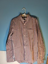 Express Mens Long Sleeve Button Down Dress Shirt Size L