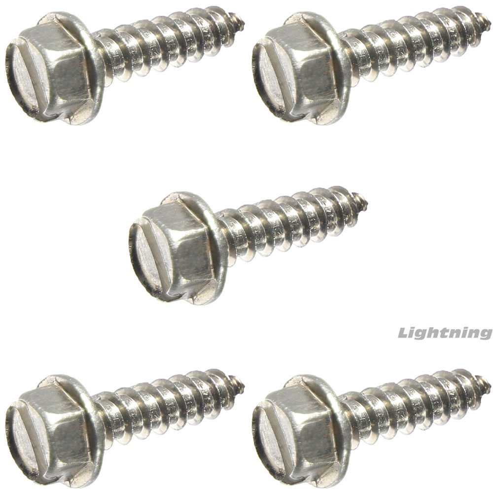 Slotted Indented Hex Washer Sheet Metal Screw Stainless #14X1-1/2'' Qty 2500