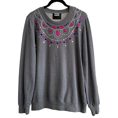 Markus Lupfer Medium Jeweled Neckline Sweatshirt