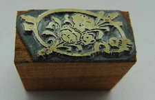 Printing Letterpress Printers Block Old Paint Tray With Flowers 