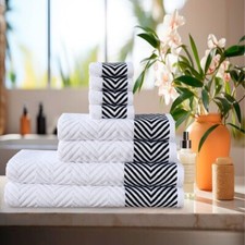 Beautiful Towel Bale Set Visco 8Pcs Bale Set 600 GSM Soft Fluffy 100% Cotton A+