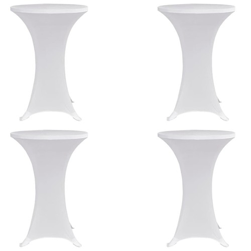 Stehtischhussen 4 Stk. Ø 60 cm Weiß Stretch