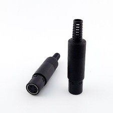 5pcs 4 Pin Mini DIN Mini-DIN Female Jack Connector Adapter With Plastic Handle