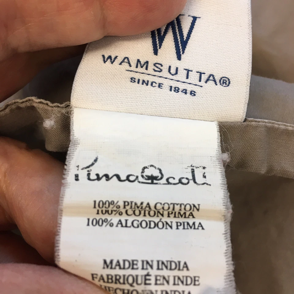 Sábana plana Wamsutta gris topo CalKing 100 % algodón Pima una sábana 625 TC Foto 2 de 4