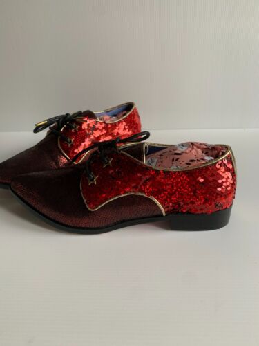 Irregular Choice Mighty Fine zapatos Reino Unido 5 UE 38 NUEVO lentejuelas rojas Nuevo en caja dorado metálico - Imagen 3 de 10