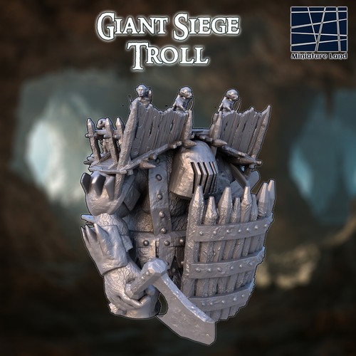 Giant Siege Troll 28mm Orc Goblin Monster D&D Warhammer LotR MESBG Mordheim - Picture 9 of 9
