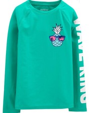 NWT OshKosh baby UPF 50 "Wave King" Pineapple Long Sleeve Swim Rashguard 12 m