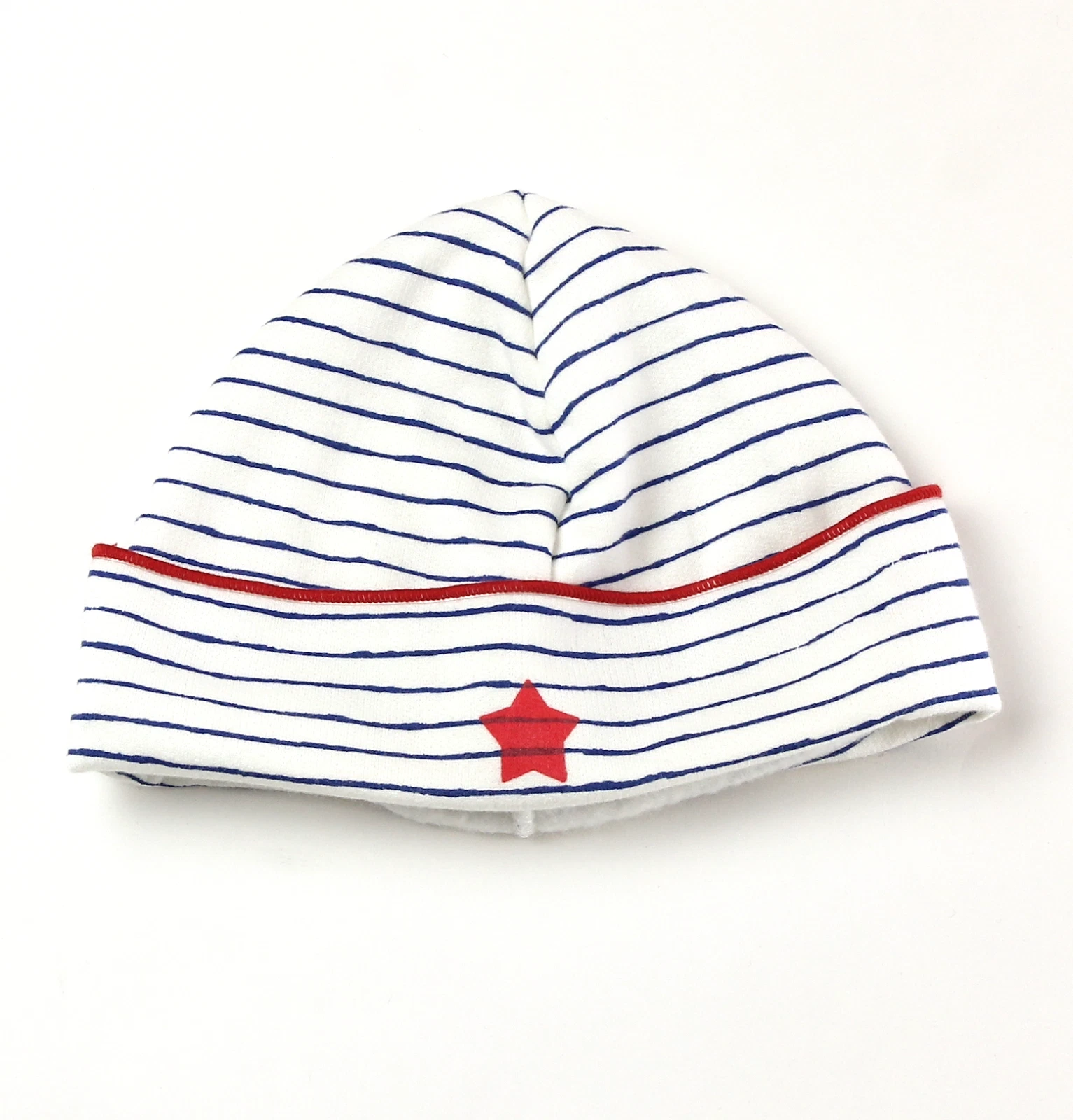 Petit Bateau newborn baby beanie cap girl kids white stars 34113