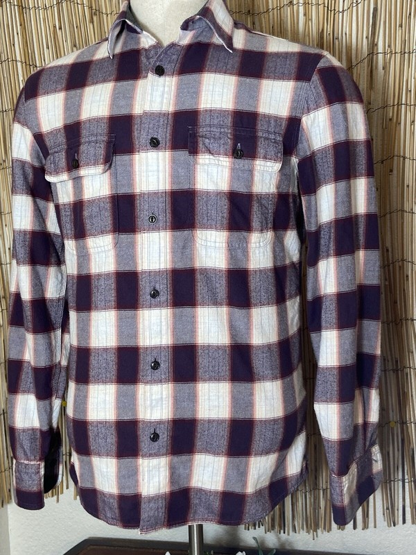Nordstrom 1901 Mens LS Button Up Flannel Shirt-Small-Trim Fit-100% Cotton
