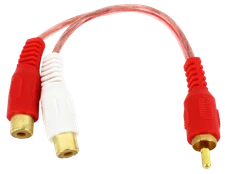 10 PACK  6"  RCA Male to 2-RCA Female Audio Splitter Y-Adapter 