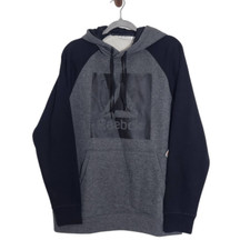 Reebok Charcoal Gray Logo Pullover Hoodie NWT Size Large Gray and Black Hoodie