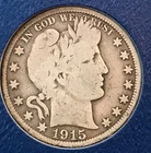 1915-d Barber half dollar , VG, scarce date